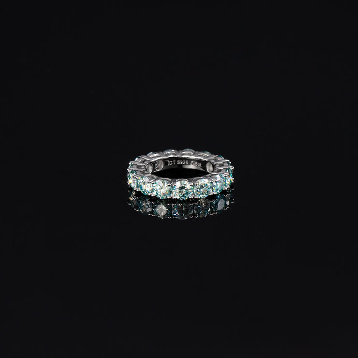 5mm Blue Moissanite Eternity Ring