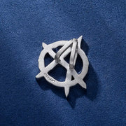 Moissanite Circle Letter A pendant