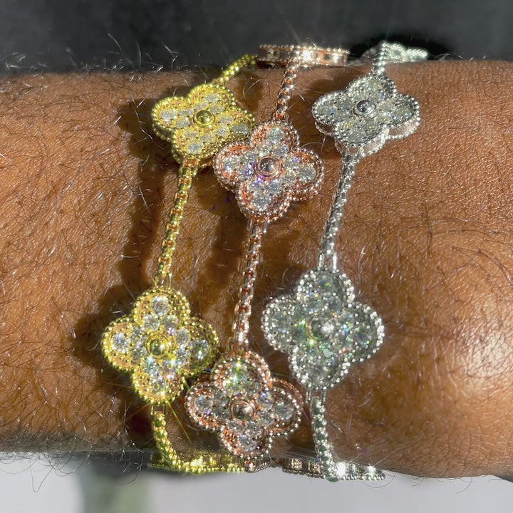 Moissanite Four Leaf Clover Bracelet