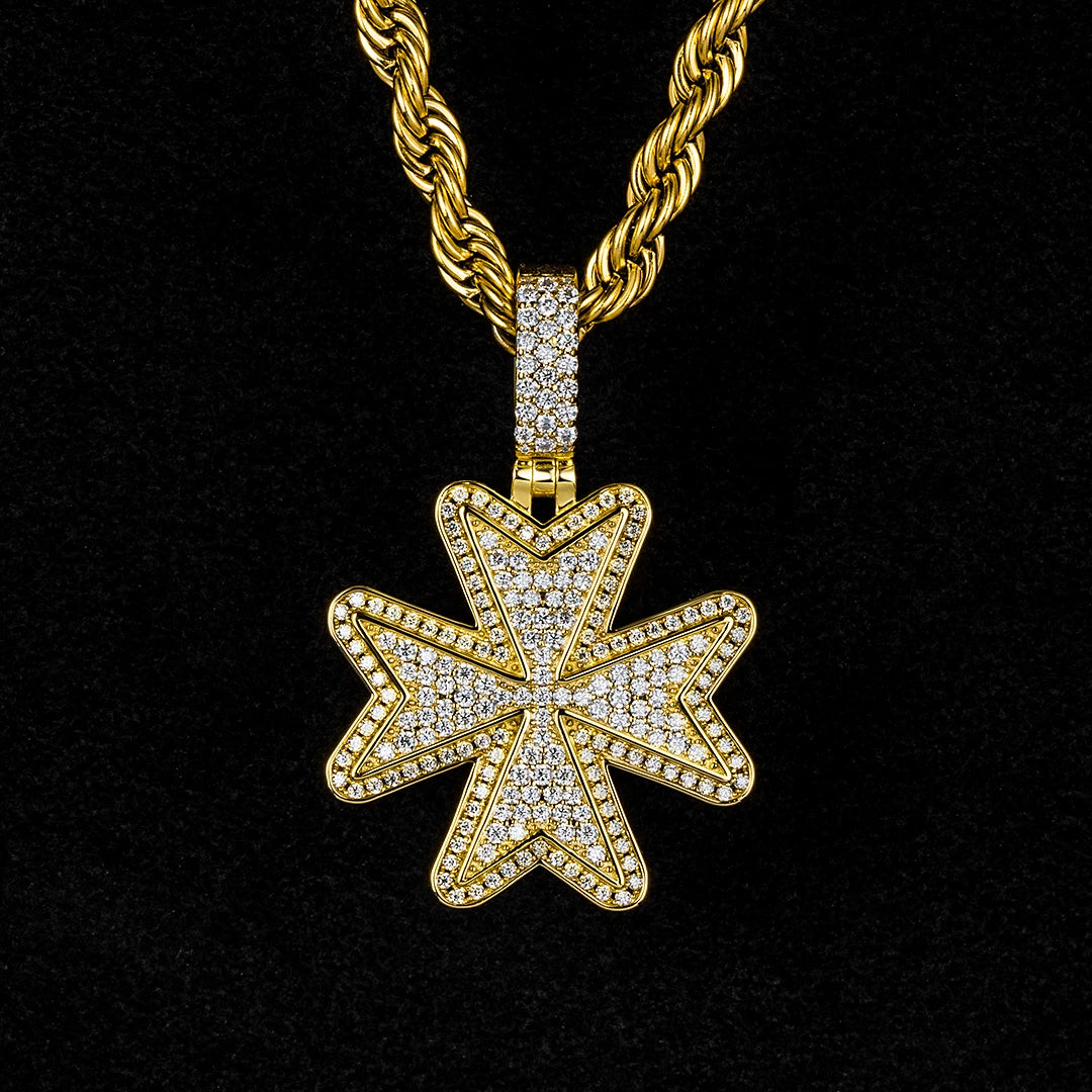 Custom Moissanite Maltese Cross Pendant