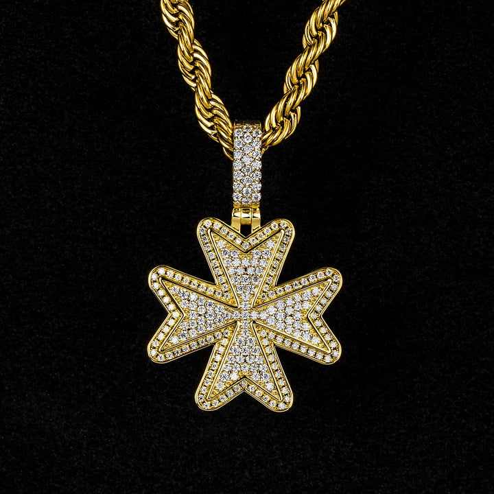 Custom Moissanite Maltese Cross Pendant