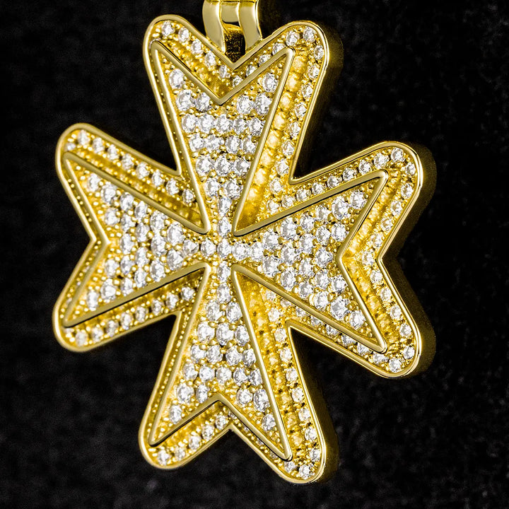 Custom Moissanite Maltese Cross Pendant