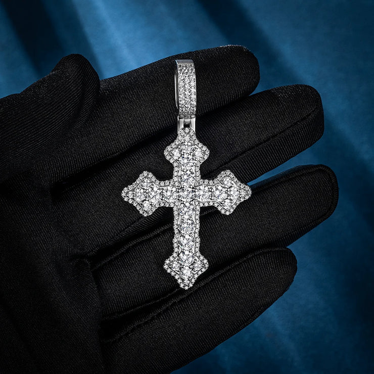 Iced Gothic Cross Pendant