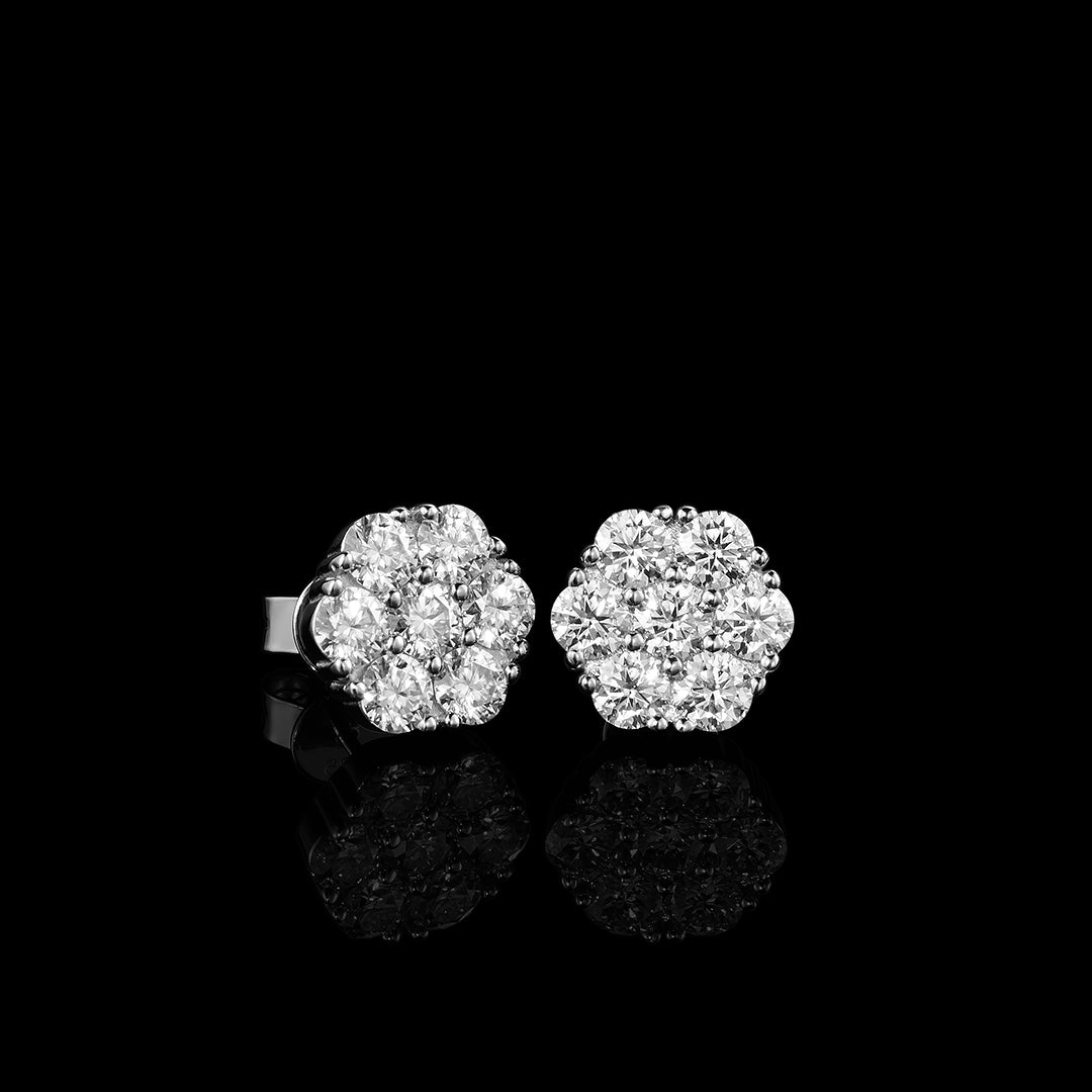 S925 Moissanite Cluster Hexagon Earrings-4.2CT Total