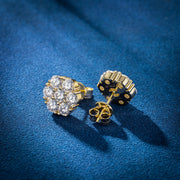S925 Moissanite Cluster Hexagon Earrings-4.2CT Total