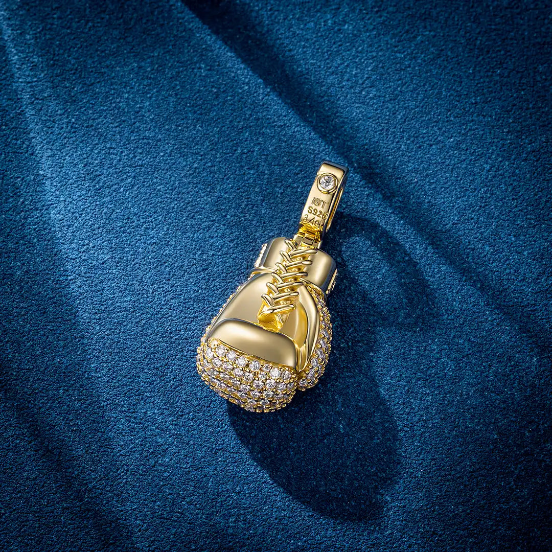 Moissanite Boxing Glove Pendant