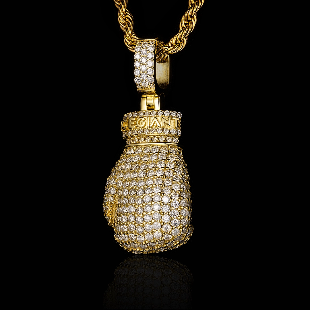 Moissanite Boxing Glove Pendant