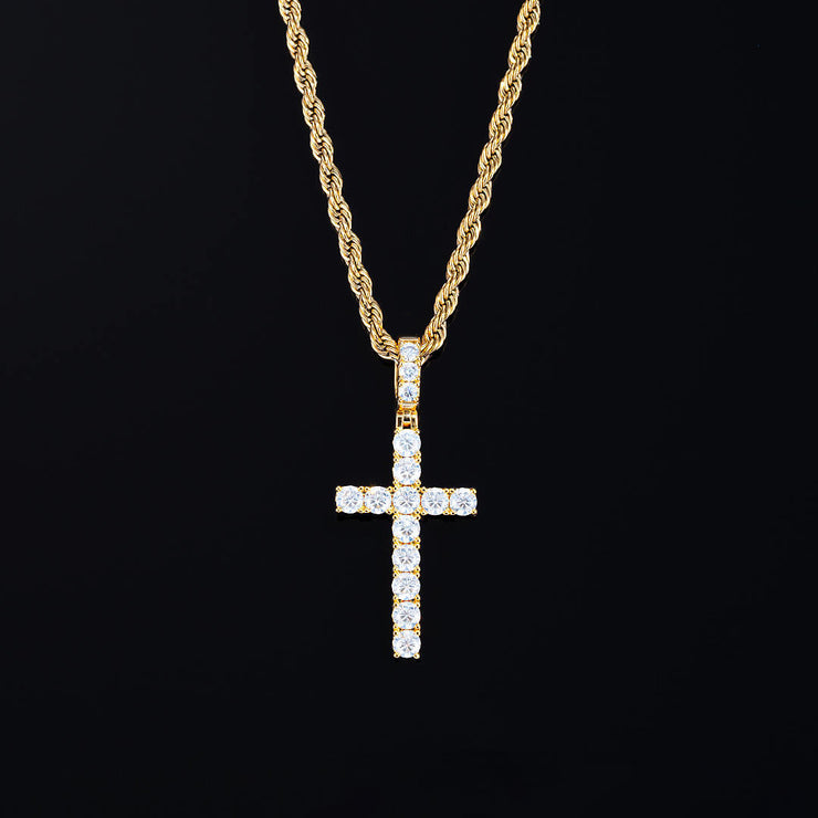Solid Gold Diamond Cross Pendant - deposit
