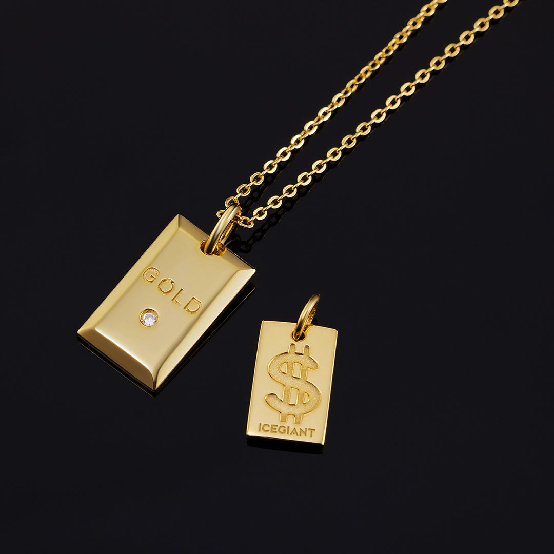 Solid Gold  Dollar Pendant