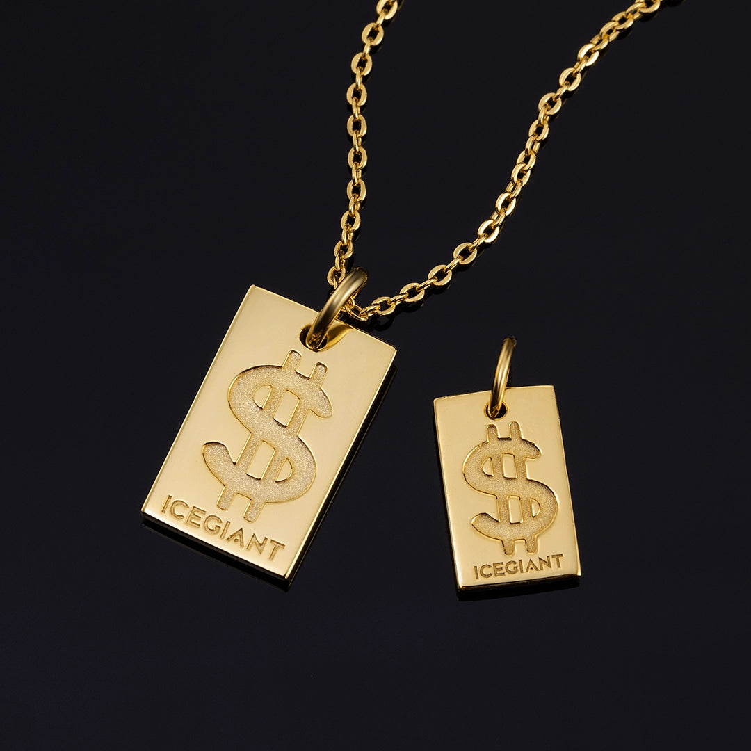 Solid Gold  Dollar Pendant