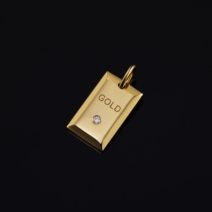 Solid Gold  Dollar Pendant