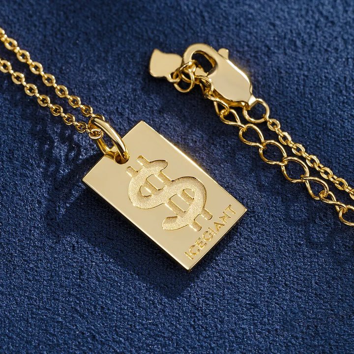 Solid Gold  Dollar Pendant