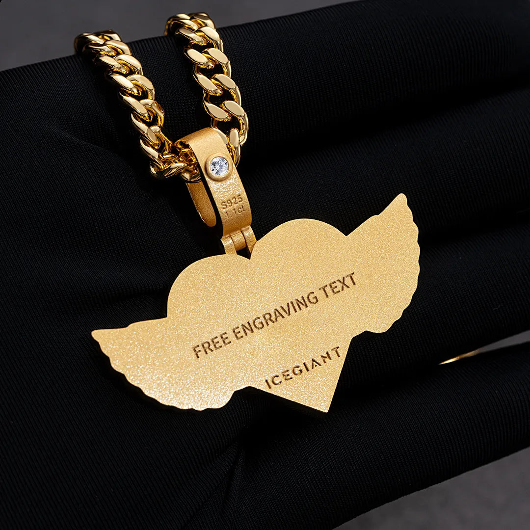 Angel Wings Heart Photo Pendant