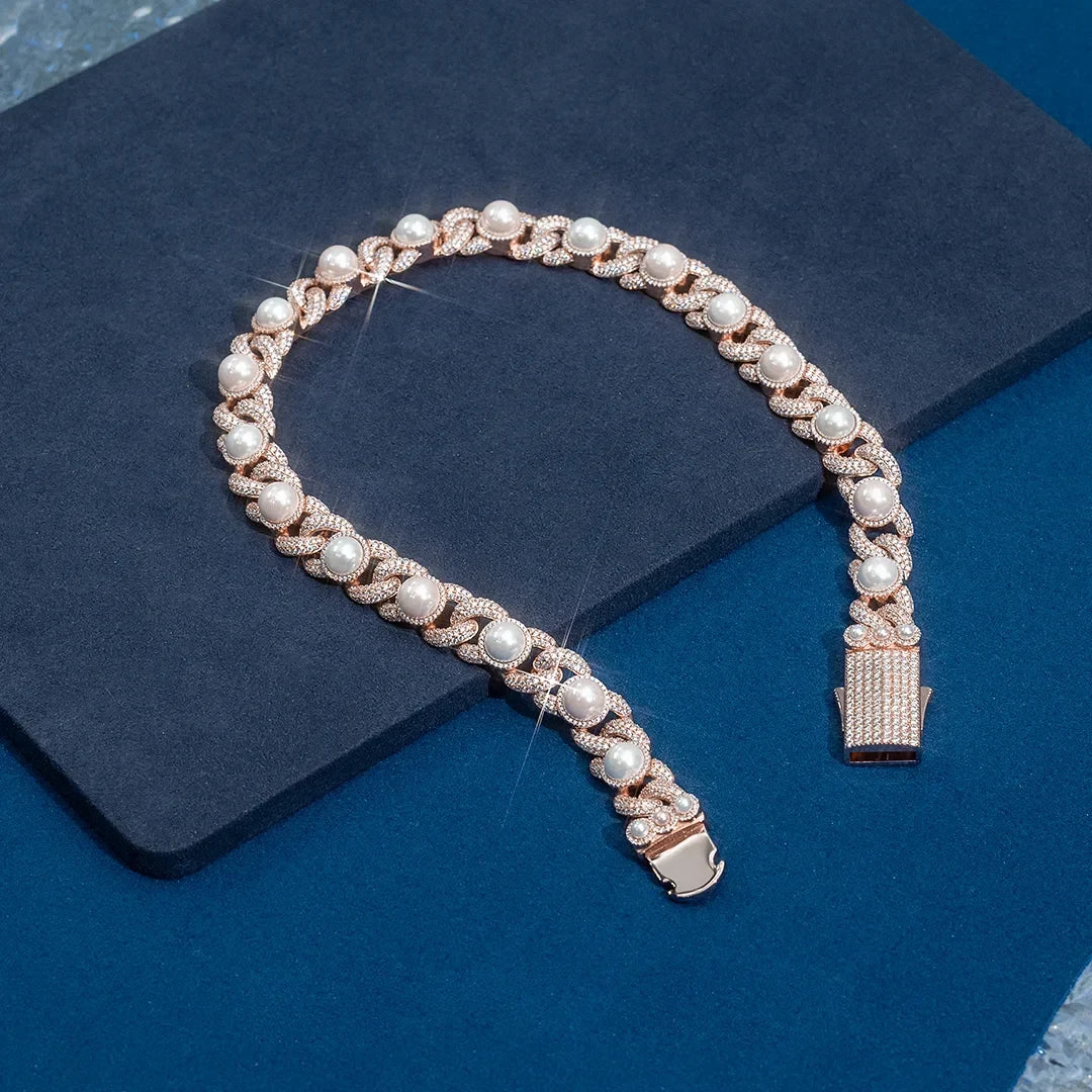 Made to Order 16MM S925 Moissanite Pearl Cuban Chain