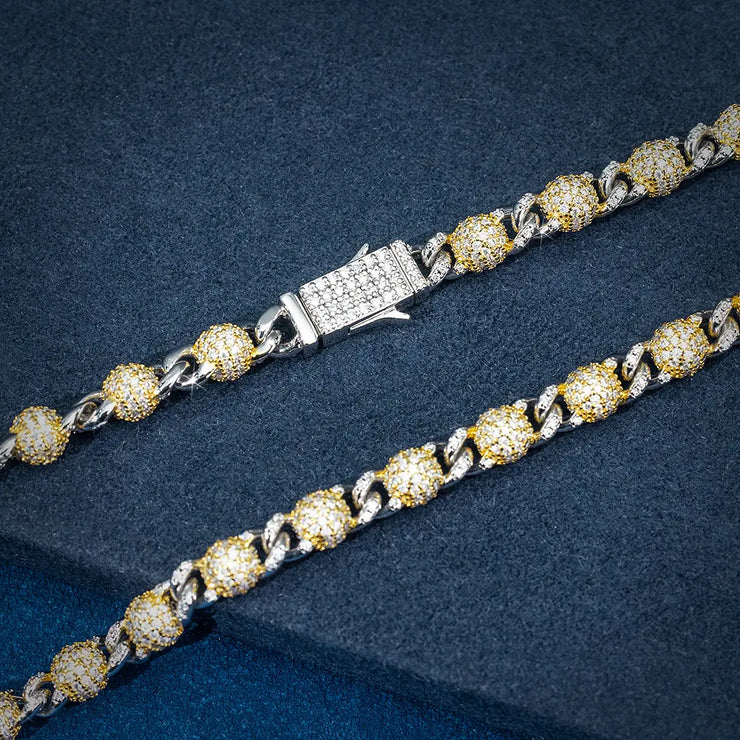Made to Order 6MM S925 Moissanite Cuffed Beads Chain