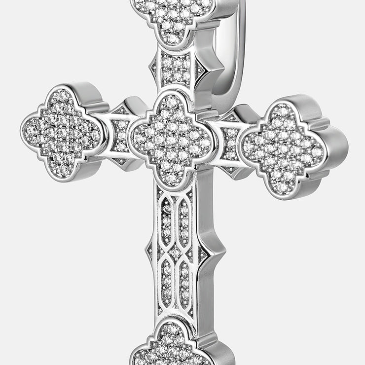 S925 Moissanite Eastern Orthodox Cross Pendant