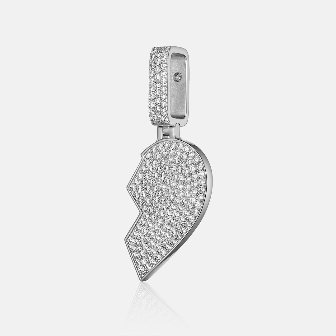 Moissanite Broken Heart Pendant Set[2PCS/SET]