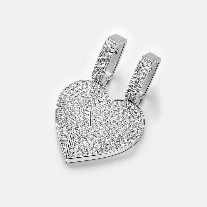 Moissanite Broken Heart Pendant Set[2PCS/SET]