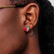 S925 Love Heart Stud Earrings