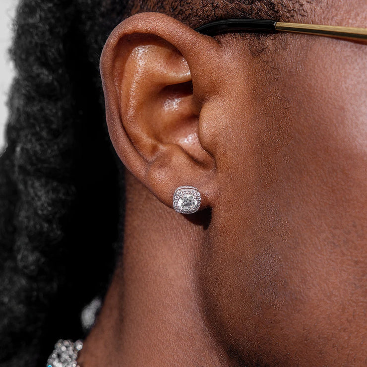 S925 Moissanite Micro Square Stud Earrings