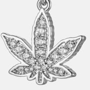S925 Stud Cannabis Leaf Dangle Moissanite Earrings