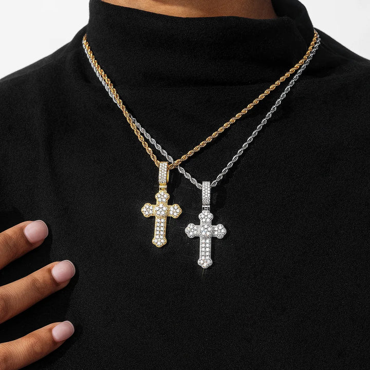 Custom Moissanite Orthodox Cross Pendant