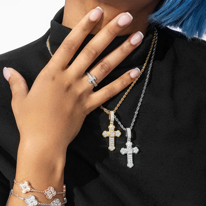 Custom Moissanite Orthodox Cross Pendant