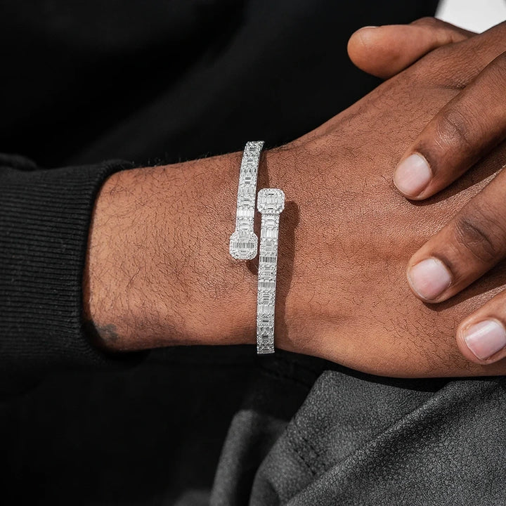Moissanite Baguette Designer Bangle