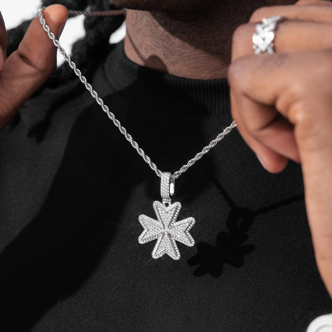 Custom Moissanite Maltese Cross Pendant