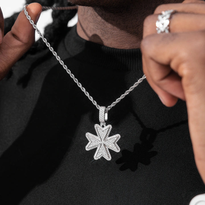 Custom Moissanite Maltese Cross Pendant