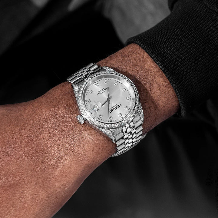 Stainless Iced Moissanite Watch 40mm