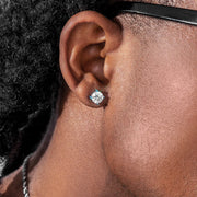 Mossanite Enamel Round Cut Earrings