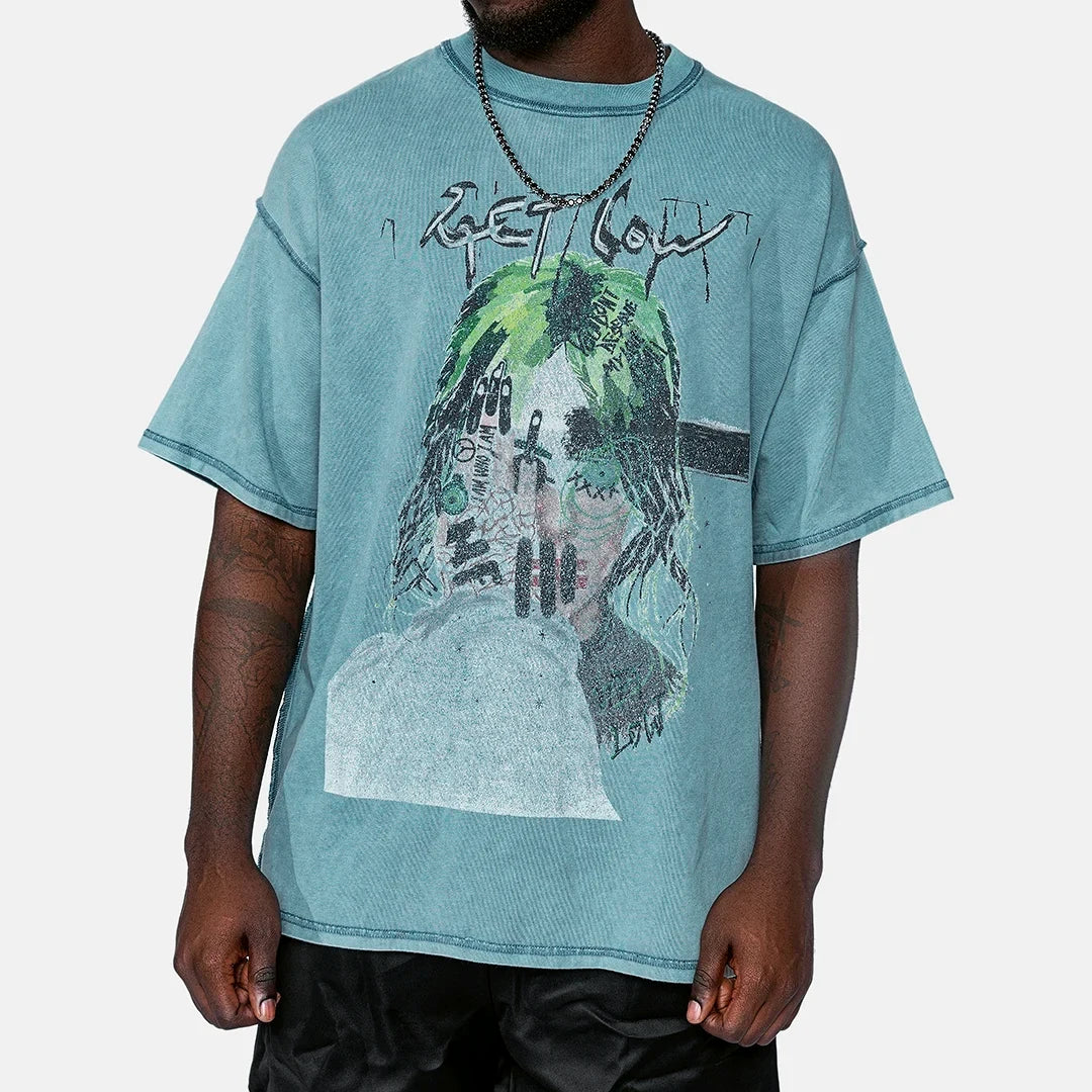 Custom Denim Graphic Tee