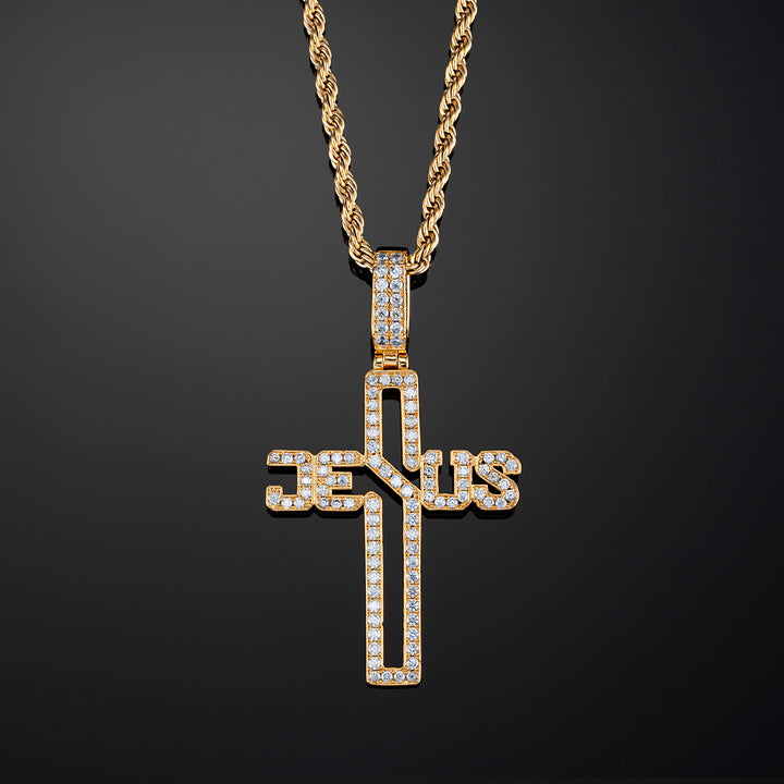 Jesus Cross Pendant in Yellow Gold