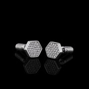 S925 Hexagonal Nut Stud earrings