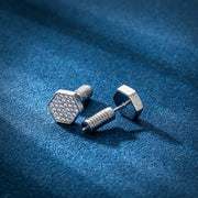 S925 Hexagonal Nut Stud earrings