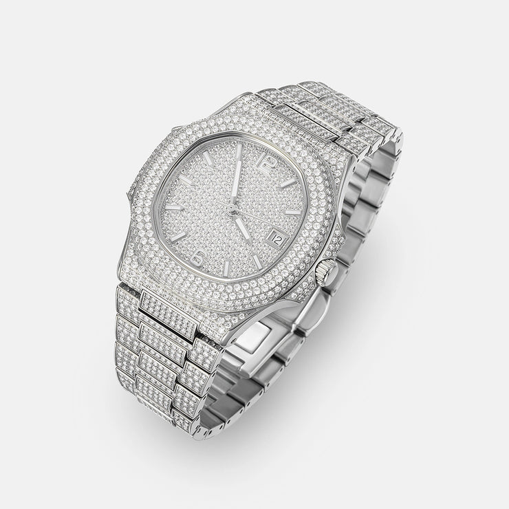 White gold 2025 iced out watches