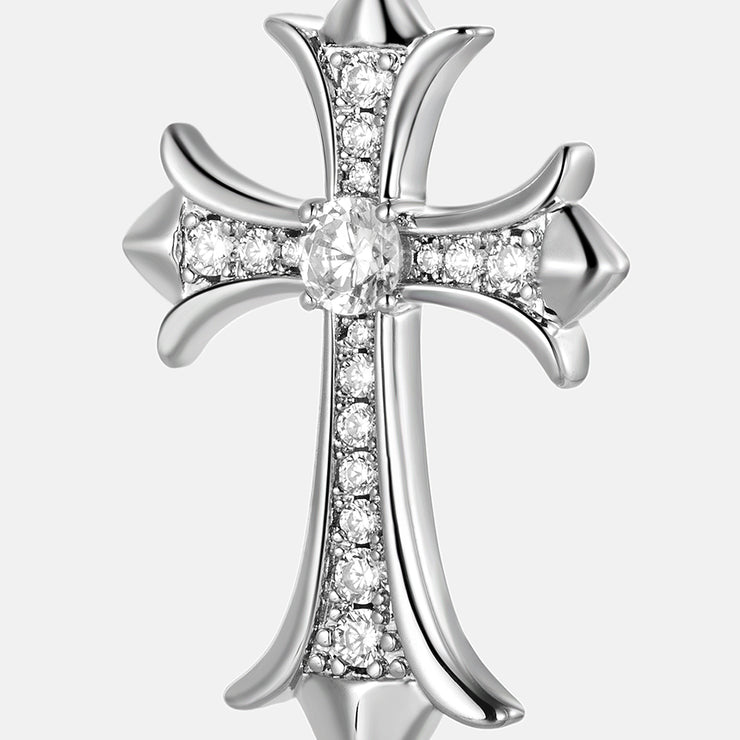 S925 Moissanite Catholic Cross Pendant