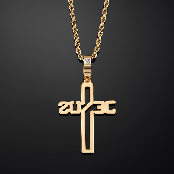 Jesus Cross Pendant in Yellow Gold