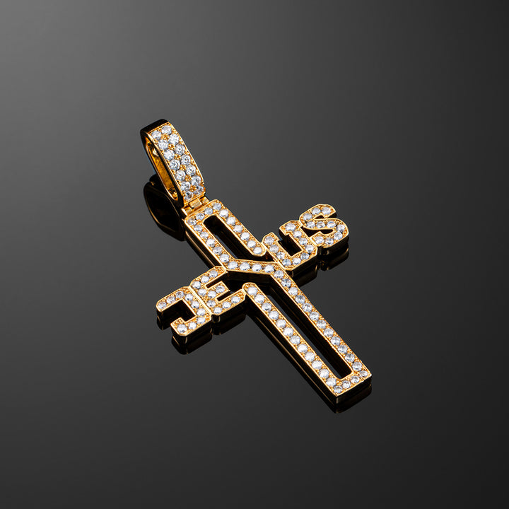 Jesus Cross Pendant in Yellow Gold