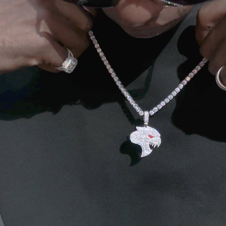 Moissanite Enamel Hellcat Pendant