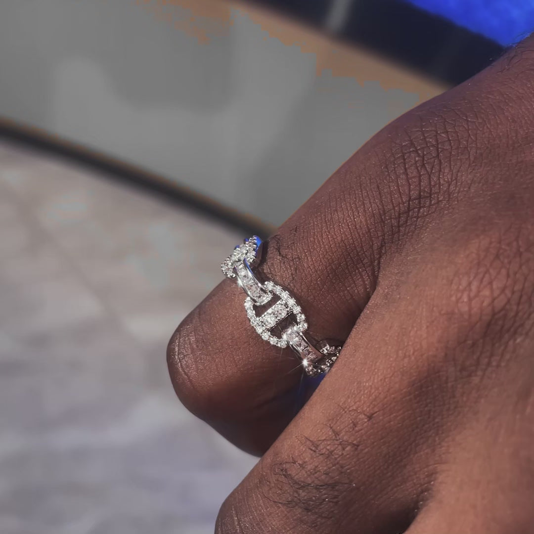S925 Moissanite Mariner Link Ring