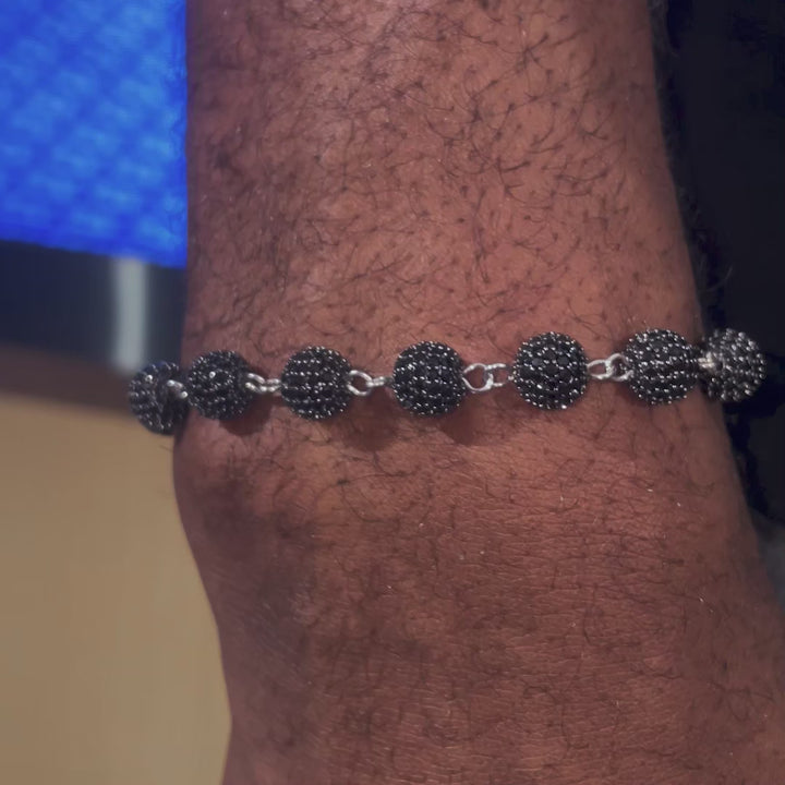 MADE TO ORDER 8MM BLACK MOISSANITE BALL BRACELET
