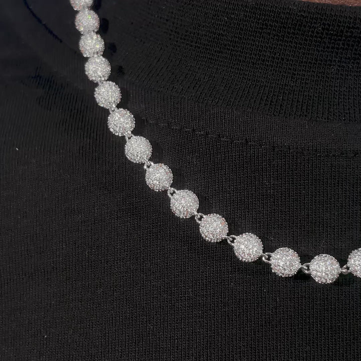 S925 Moissanite & Pearl Ball Chain