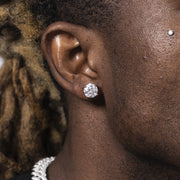 Halo Moissanite Stud Earrings-3CT Each