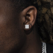 S925 Square Princess Cut Earrings