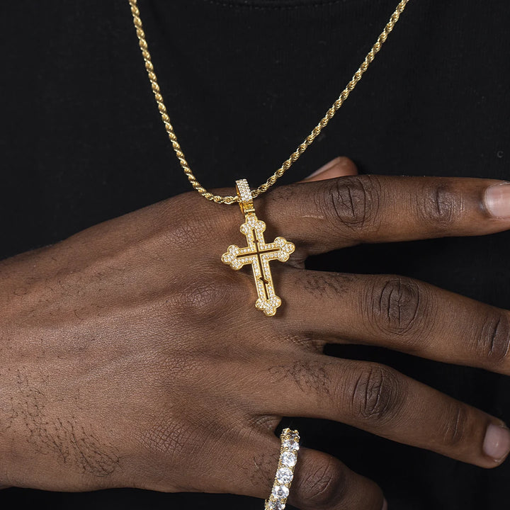 S925 moissanite Micro Cross Pendant