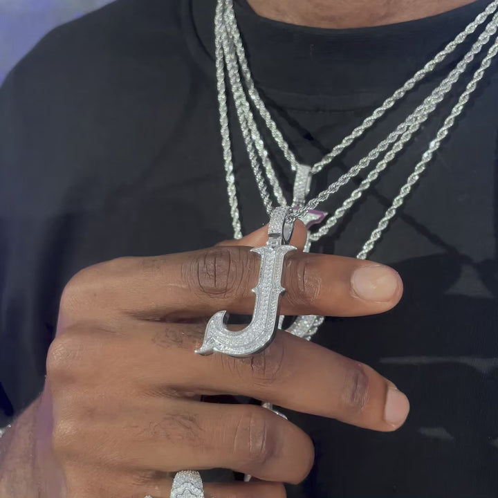 Custom Made J Moissanite Pendant