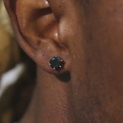 Certified Black Moissanite Stud Earrings-2.00CT Total