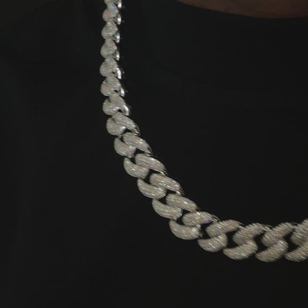 15mm Four Row Moissanite Cuban Link